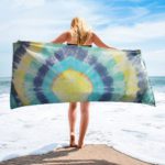 EASY SHEET – Aqua Blue and Yellow with circles of tie dye - Girl in Wind