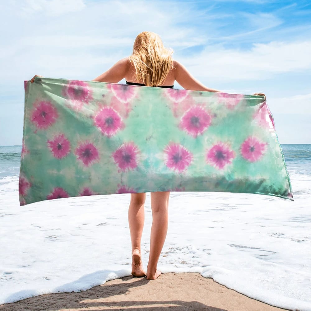 EASY SHEET – Aqua Teal with Magenta & Blue Flowered Circles of Tie Dye - Girl in Wind EASY SHEET – Aqua Teal with Magenta & Blue Flowered Circles of Tie Dye - Girl in Wind