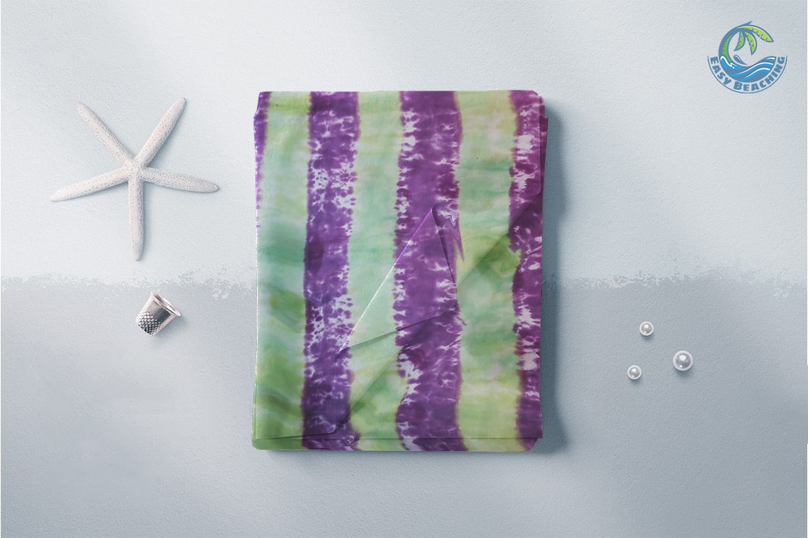 EASY SHEET – Purple and Lime Green Striped Tie Dye - Gift
