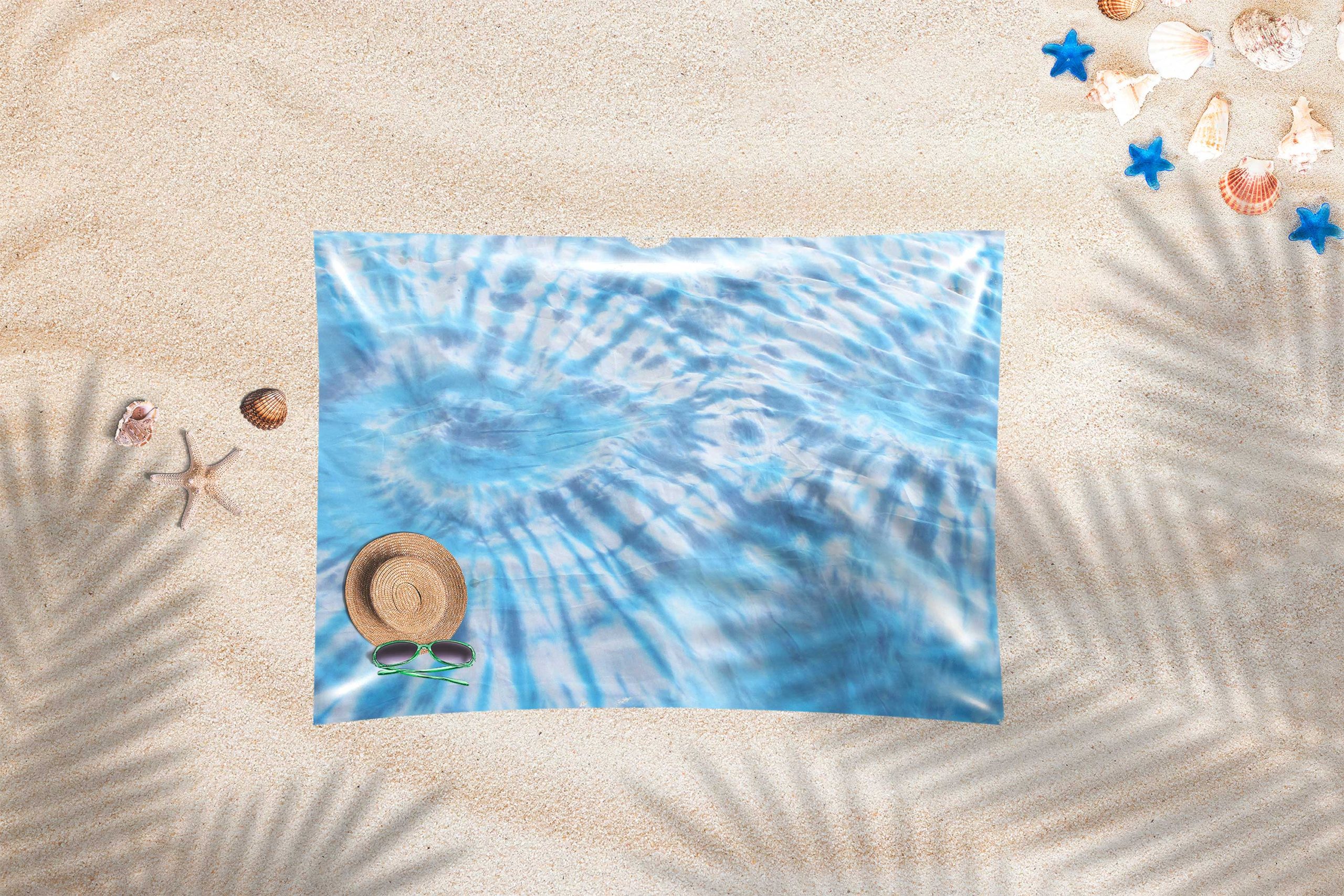 EASY SHEET - Aqua Blue Tie Dye - In sand